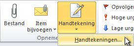 Opdracht Handtekeningen op het lint Outlook_2010_handtekening01